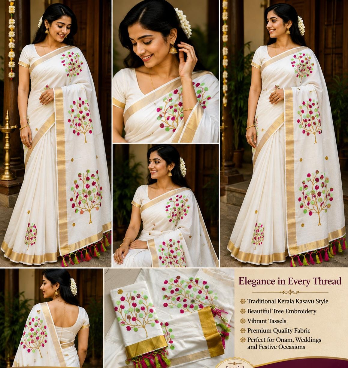 Traditional onam kerala saree
