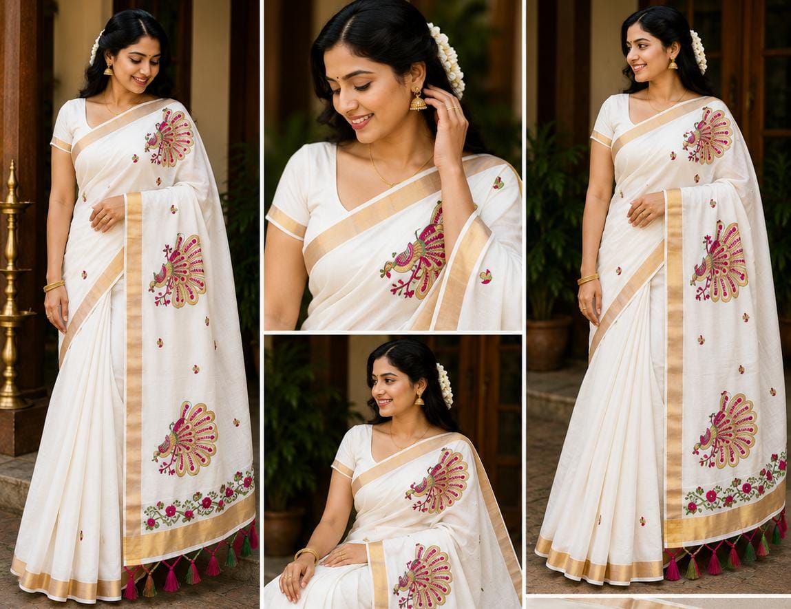 Traditional onam kerala saree