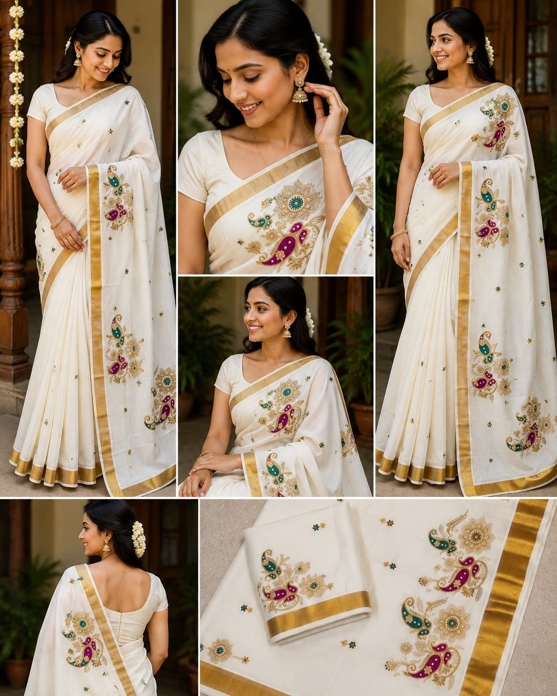 Traditional onam kerala saree