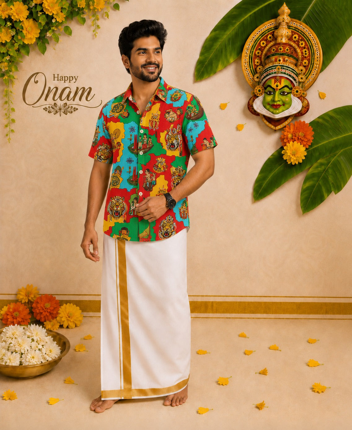 Traditional Shirt and Mundu Combo