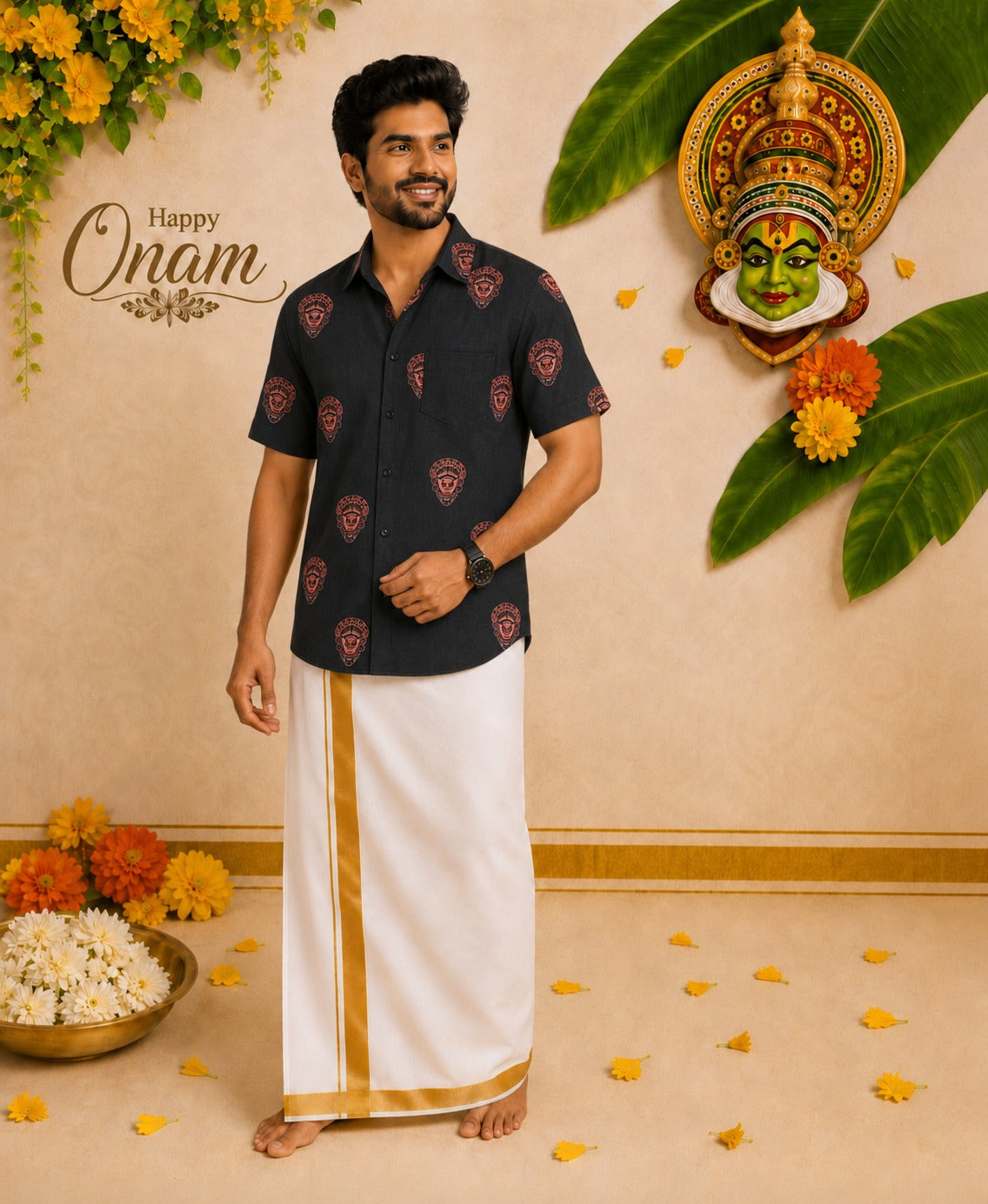 Traditional Shirt and Mundu Combo