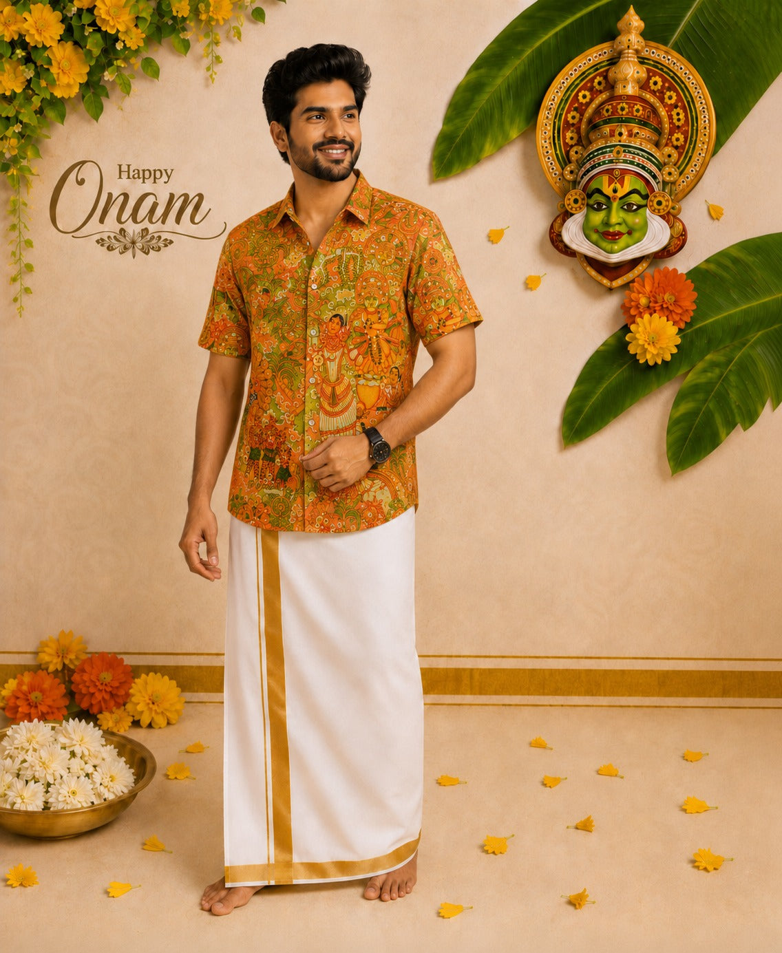 Traditional shirt and mundu