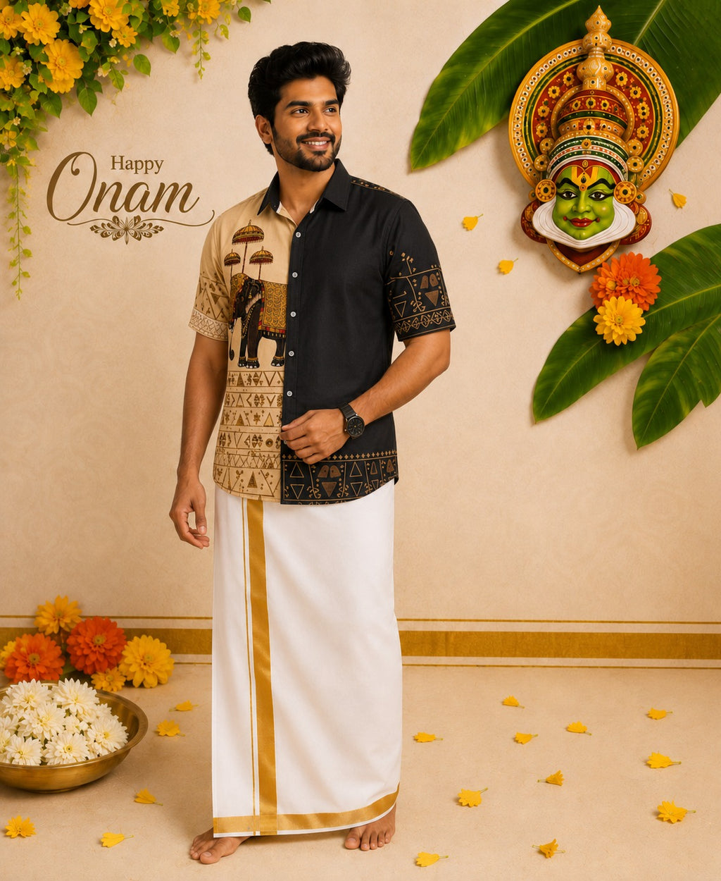Traditional shirt and mundu