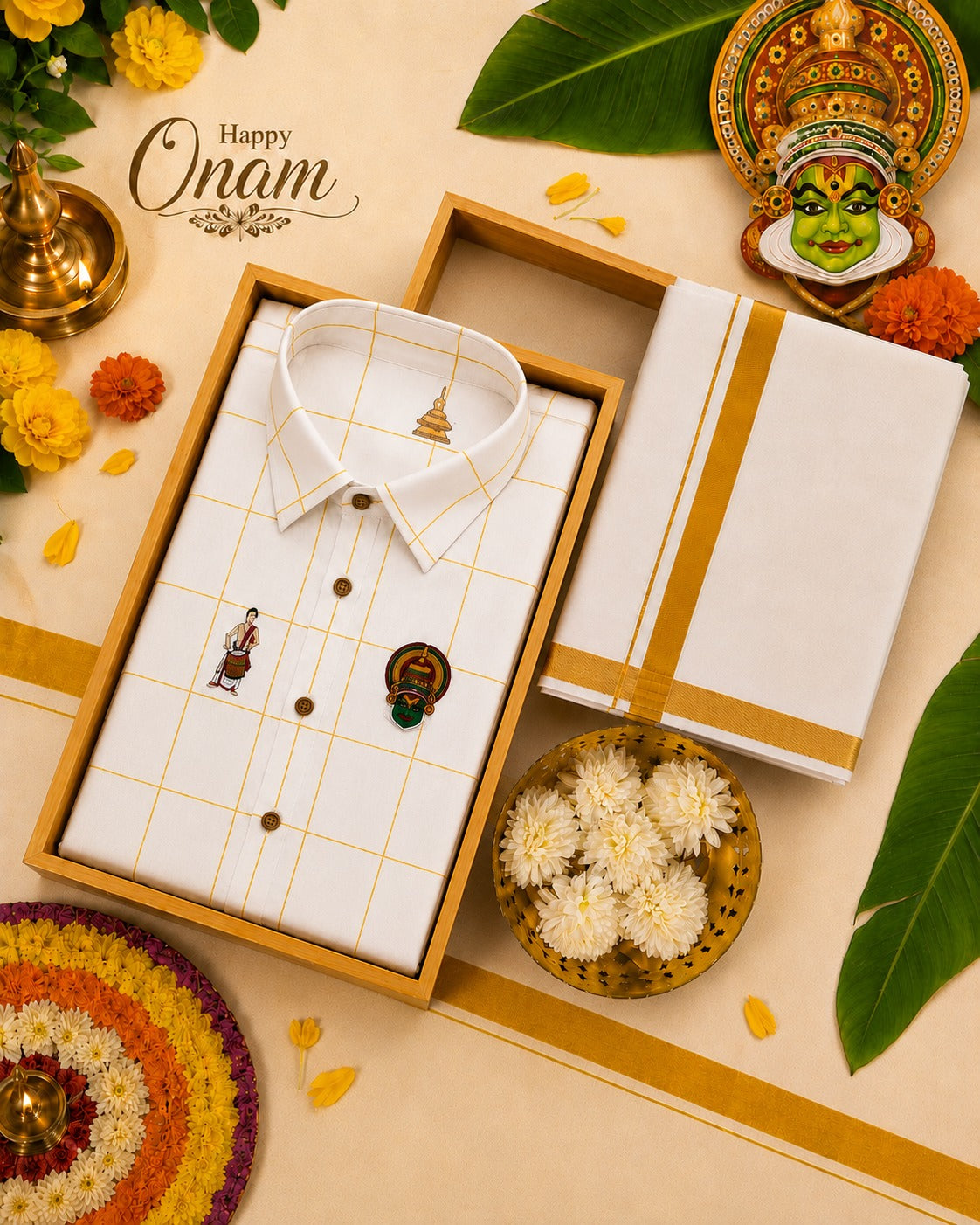 Traditional Shirt and Mundu Combo