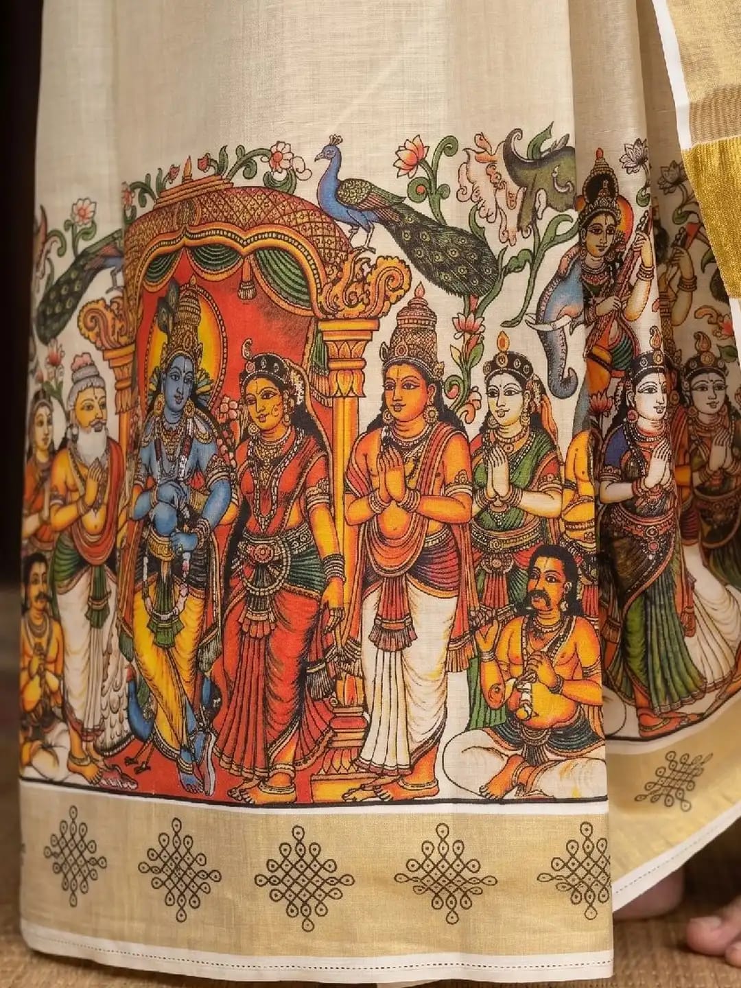 SITA RAMA KALYANAM MURAL PRINT SAREE