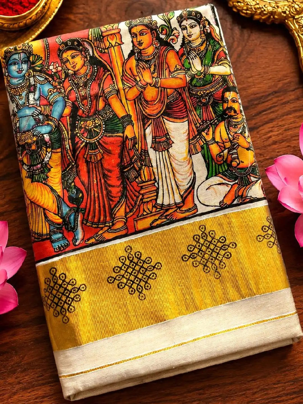 SITA RAMA KALYANAM MURAL PRINT SAREE