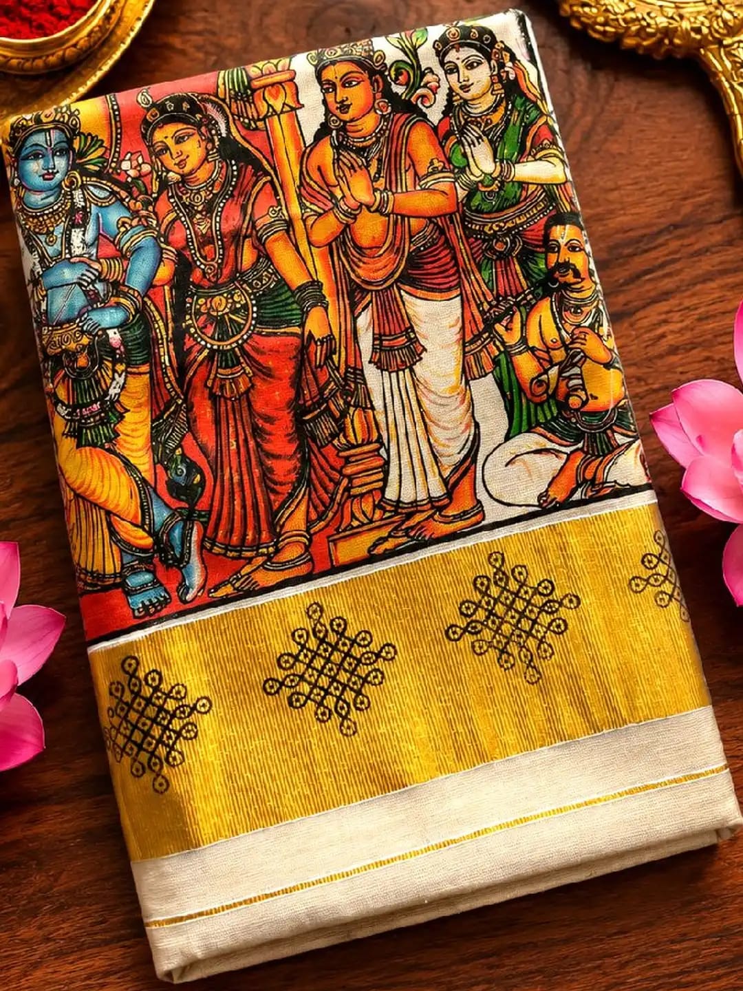 SITA RAMA KALYANAM MURAL PRINT SAREE