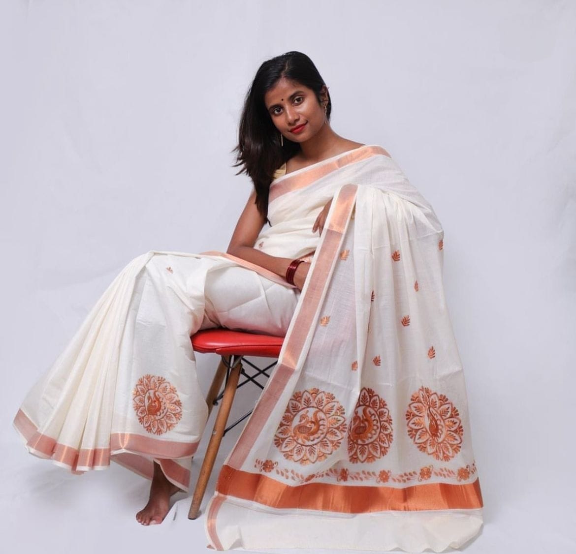 Traditional Kerala Cotton Saree 1