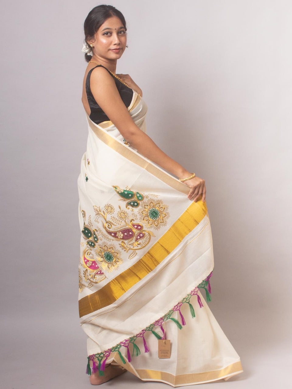 Traditional Kerala Cotton Saree 3