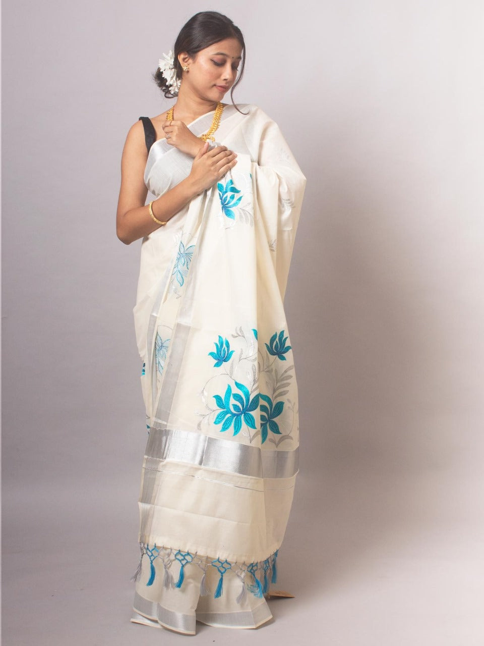 Traditional Kerala Cotton Saree 4
