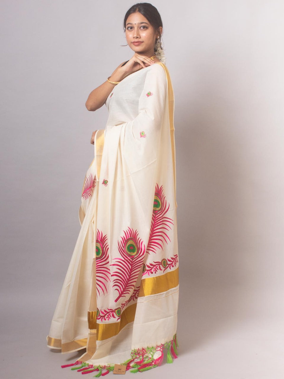 Traditional Kerala Cotton Saree 5