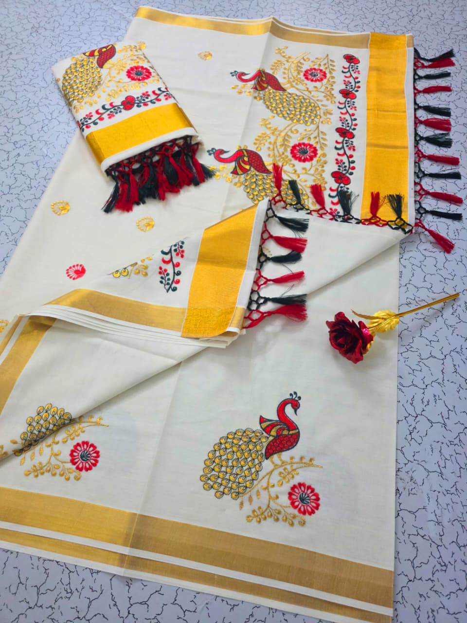 Traditional Kerala Cotton Saree 7