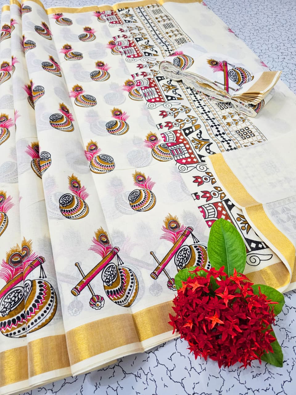 Printed work cotton Saree 4
