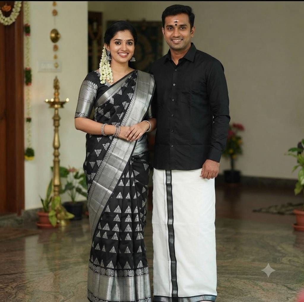 Bridal Silk Saree & Dhoti/Shirt Combo Set 3