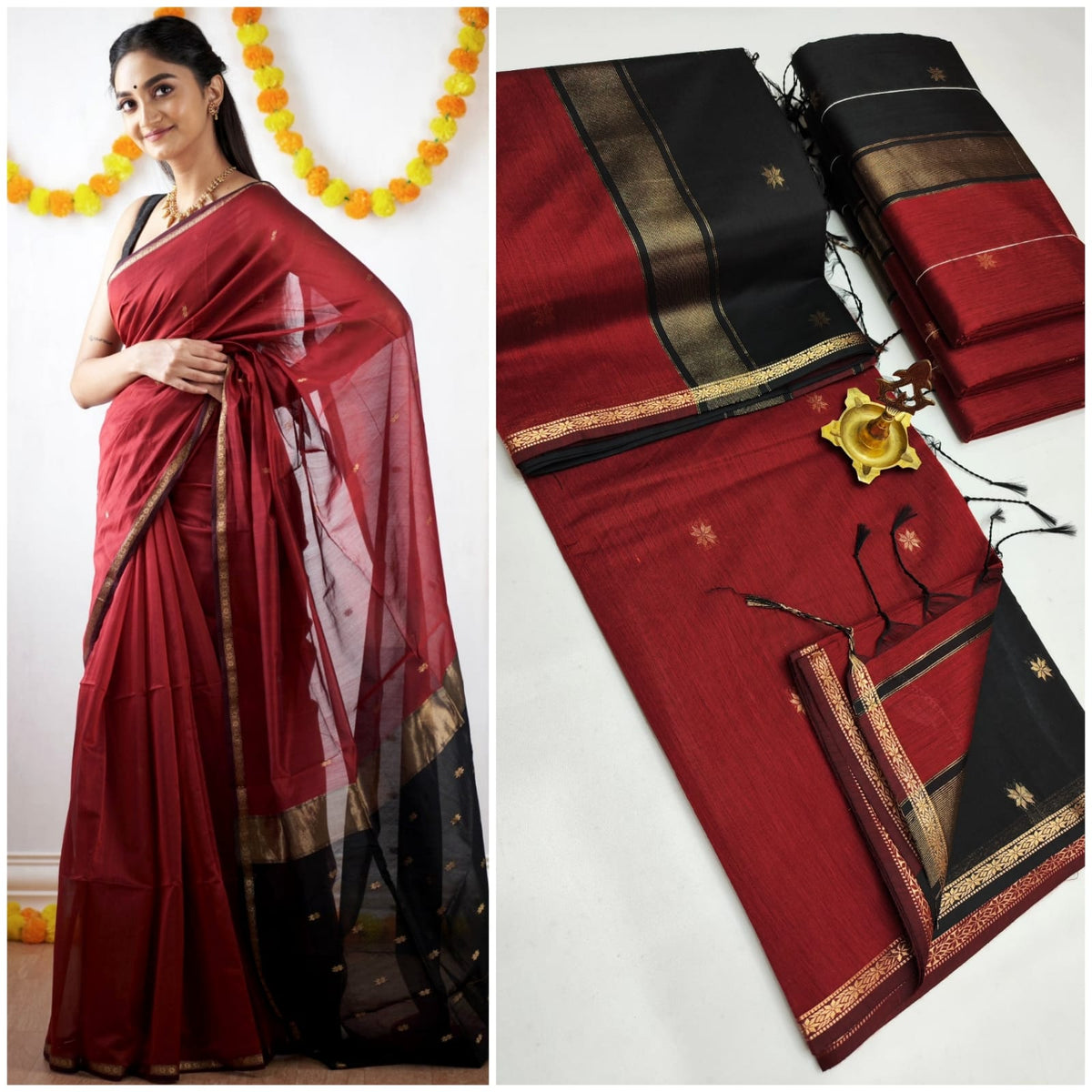 Premium Maheshwari Silk Cotton Saree Set 8
